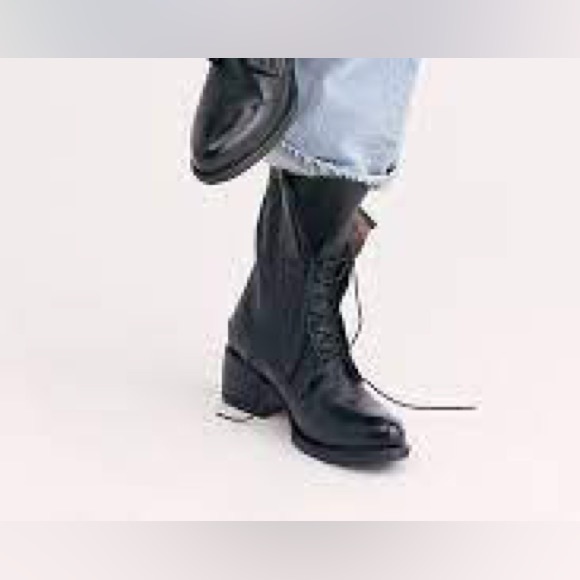 AS98 EUC ODIE COMBAT BOOT soft black leather lace up boots size 6/36 with box - Picture 3 of 13